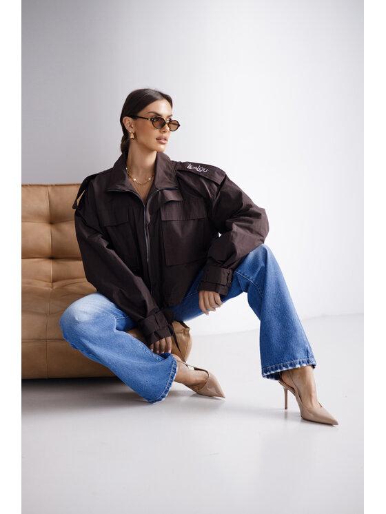 LilaLou LilaLou Bunda bomber Lilka Hnědá Regular Fit