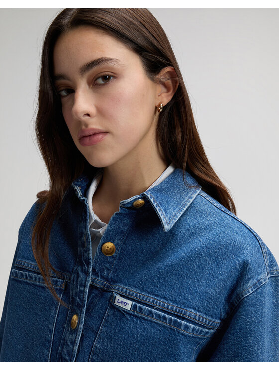 Lee Lee Koszula UTILITY OVERSHIRT Granatowy Relaxed Fit