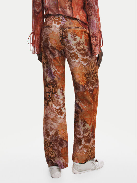 Desigual Desigual Текстилни панталони Romantica 25WWPW02 Оранжев Regular Fit
