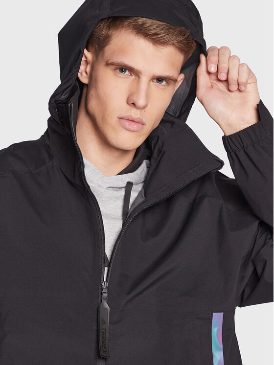 adidas adidas Kurtka przeciwdeszczowa Terrex Ct Myshelter H65700 Czarny Regular Fit