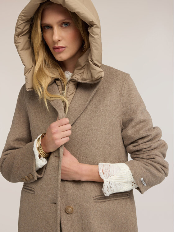 Motivi Motivi Cappotto invernale 0076Q000724N002 Crema Regular Fit
