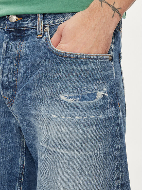 Pepe Jeans Pepe Jeans Дънкови шорти Relaxed Short Repair PM801074 Син Relaxed Fit