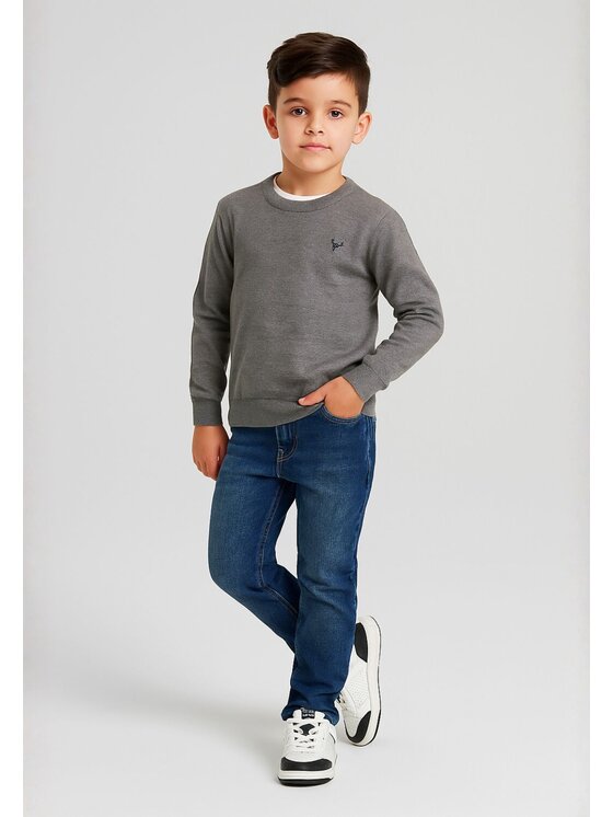minoti minoti Sweter 27KNIT60 Szary Regular Fit