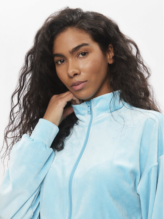 ONLY ONLY Bluză Onlrebel New L/S Cropped Highneck Swt 15310718 Albastru celest Regular Fit