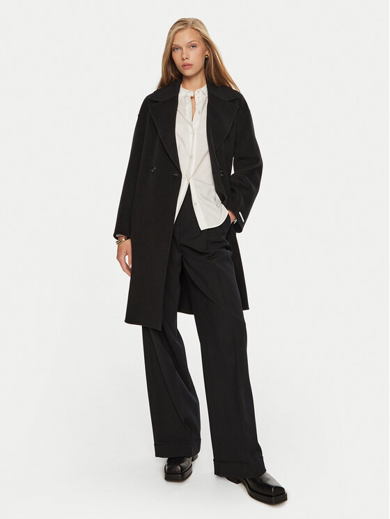 Marella Marella Palton de lână Marna 2423016011 Negru Regular Fit