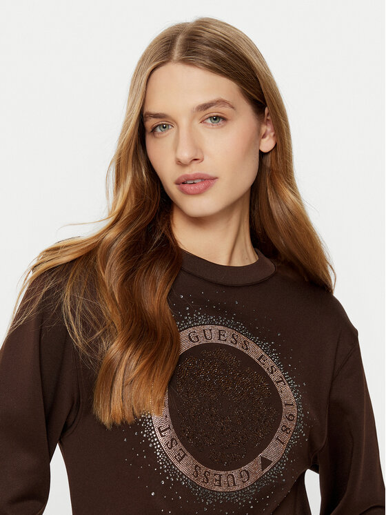 Guess Guess Bluza W5RQ05 K7EX1 Brązowy Regular Fit