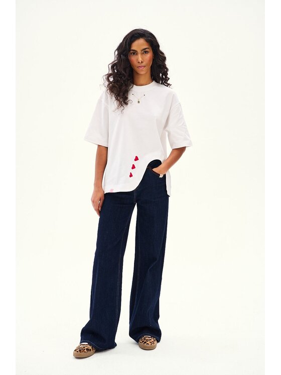 NAOKO NAOKO T-Shirt Love Story Biały Regular Fit