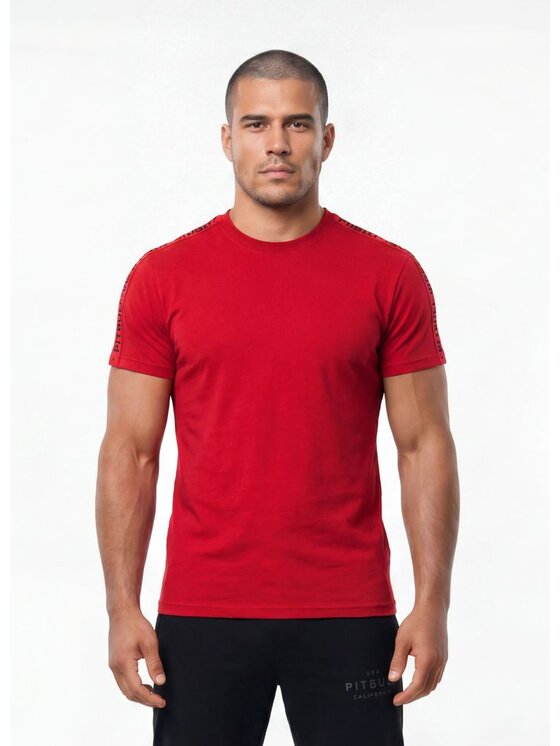 PITBULL PITBULL T-Shirt TAPE Czerwony Regular Fit