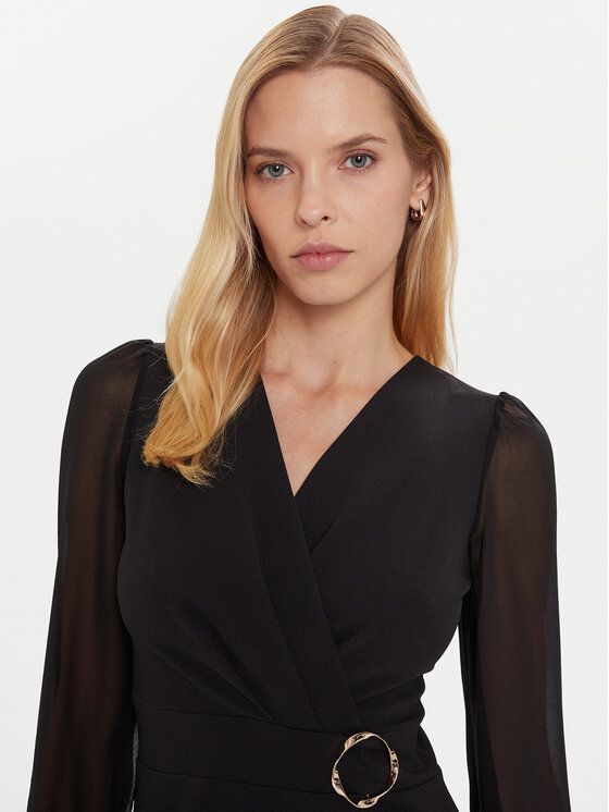 Morgan Morgan Koktejlové šaty 252-RSONIA Čierna Slim Fit