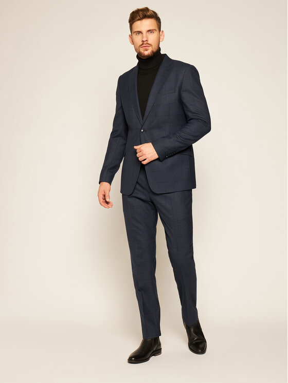 Strellson Strellson Öltöny 11 Aron-Maser 30023517 Sötétkék Slim Fit