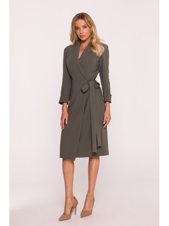 Stylove Stylove Sukienka wieczorowa S415 Khaki A-Line Fit