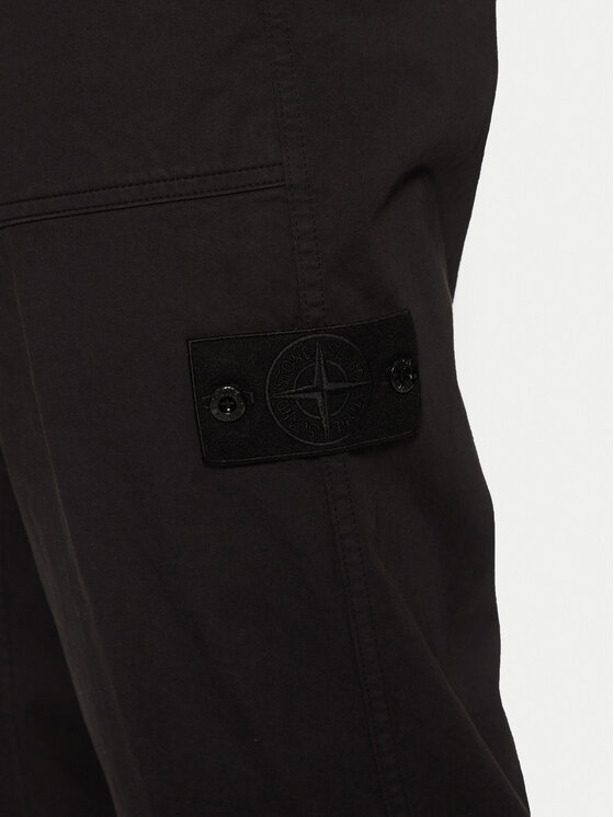 Stone Island Stone Island Kalhoty z materiálu 8115337F6 Černá Regular Fit