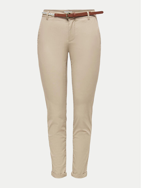 ONLY ONLY Auduma bikses 15218519 Bēšs Regular Fit