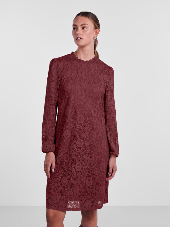 Pieces Pieces Повсякденна сукня 17139864 Бордовий Regular Fit