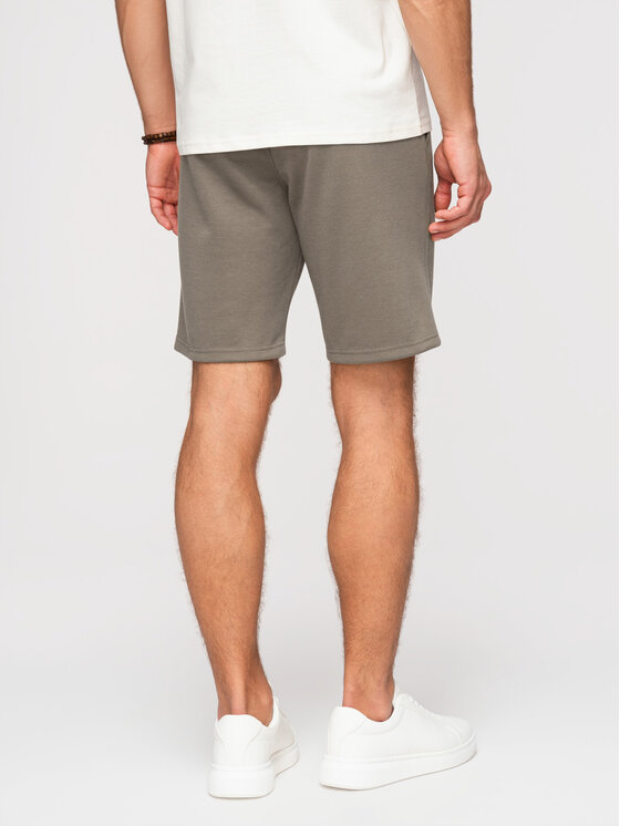 Ombre Ombre Szorty materiałowe OM-SRSK-0124 Khaki Regular Fit
