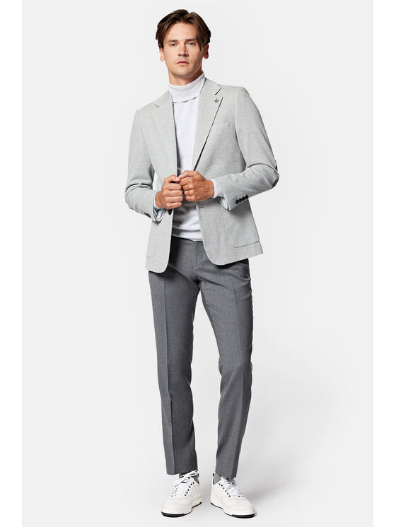 Lancerto Lancerto Marynarka Tortosa MA131223000005 Szary Slim Fit