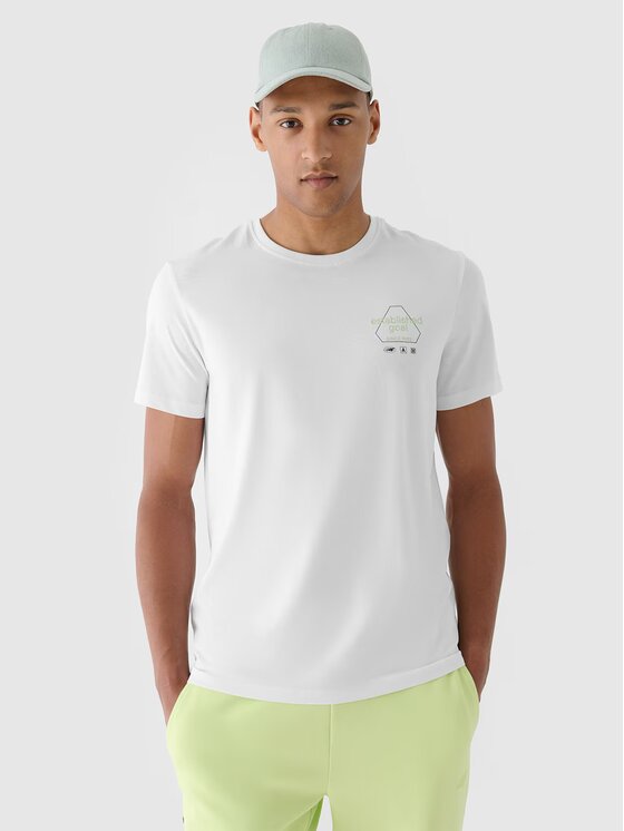 4F 4F T-shirt 4FRAW24TTSHM2302-10S Bianco Regular Fit