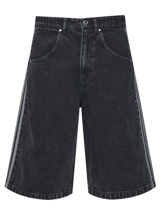 adidas adidas Džínové šortky adicolor Denim Firebird JC6719 Černá Loose Fit