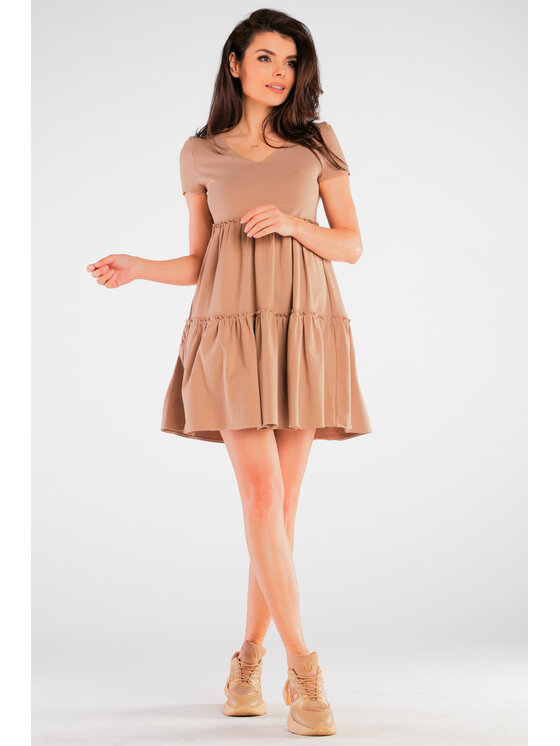Infinite You Infinite You Sukienka letnia M244 Beżowy Basic Fit