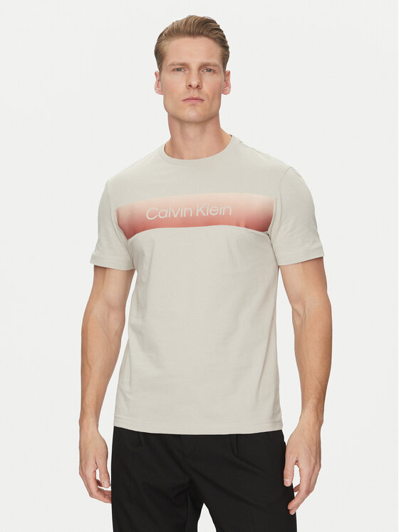 Calvin Klein Calvin Klein T-Shirt Linear Ombre K10K114163 Šedá Regular Fit
