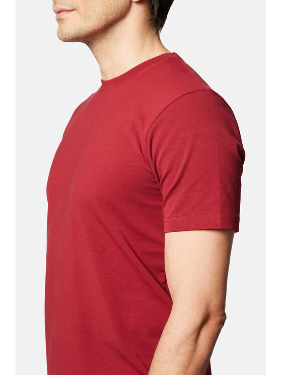 Lancerto Lancerto T-Shirt Jeffrey TS073124000003 Bordowy Regular Fit