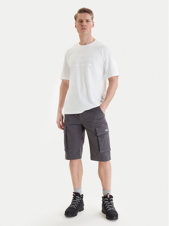 Hunter Hunter T-Shirt W126-HRMTS-1004-01X Weiß Regular Fit