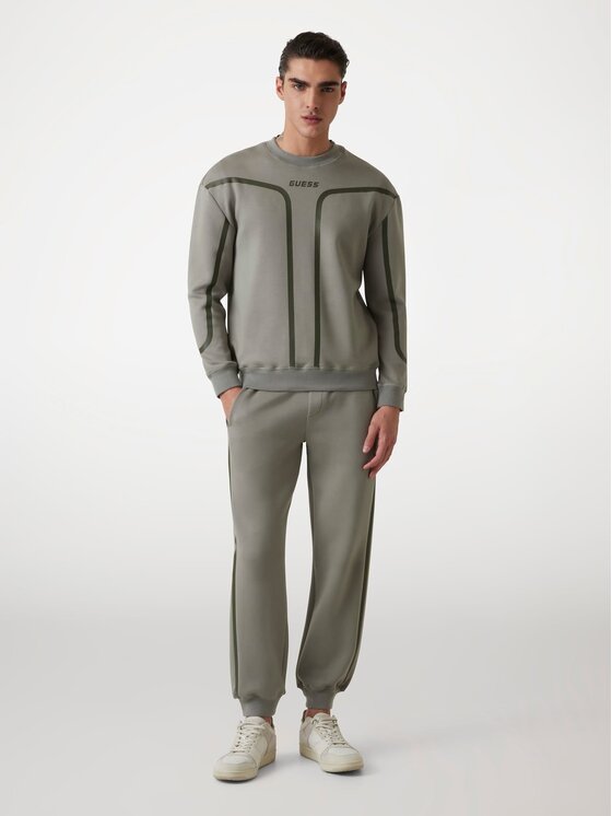 Guess Guess Spodnie materiałowe 171869 Zielony Regular Fit