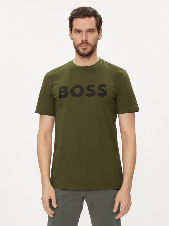 Boss T-krekls Thinking 1 50481923 Zaļš Regular Fit