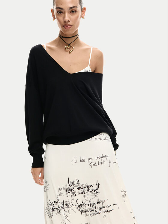 Desigual Desigual Džempera un kleitas komplekts Morisot 26SWVK33 Écru Regular Fit