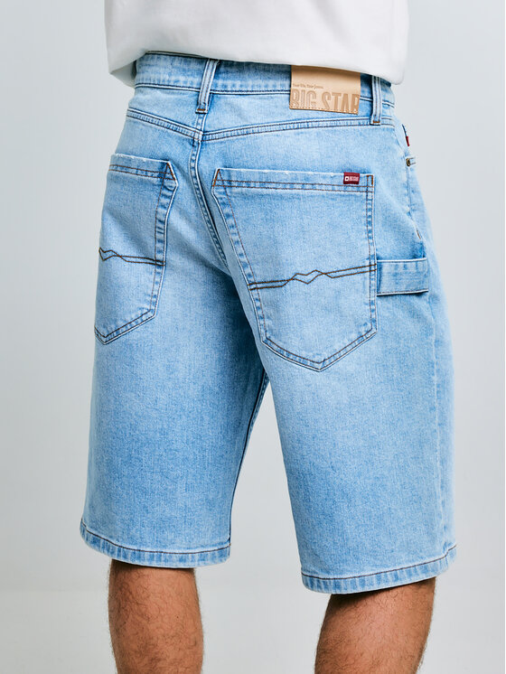 BIG STAR BIG STAR Szorty jeansowe ALEKSY WORKWEAR Niebieski Basic Fit
