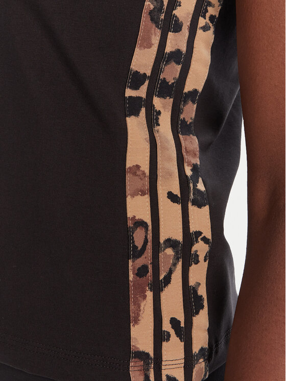 adidas adidas T-Shirt Animal Print 3-Stripes JM1856 Béžová Slim Fit
