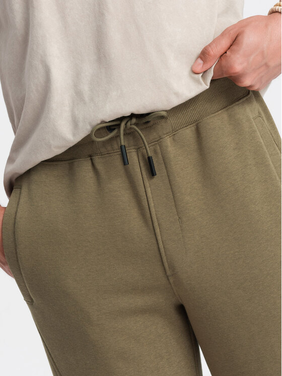 Ombre Ombre Joggers kalhoty OM-PABS-0174 Khaki Regular Fit