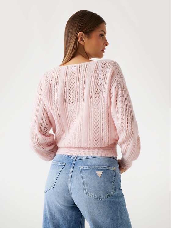Guess Guess Sweter 178401 Różowy Classic Fit