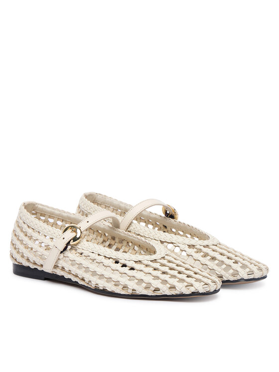 Tommy Hilfiger Tommy Hilfiger Baleriny Mary Jane Ballerinas FW0FW09244 Kremowy