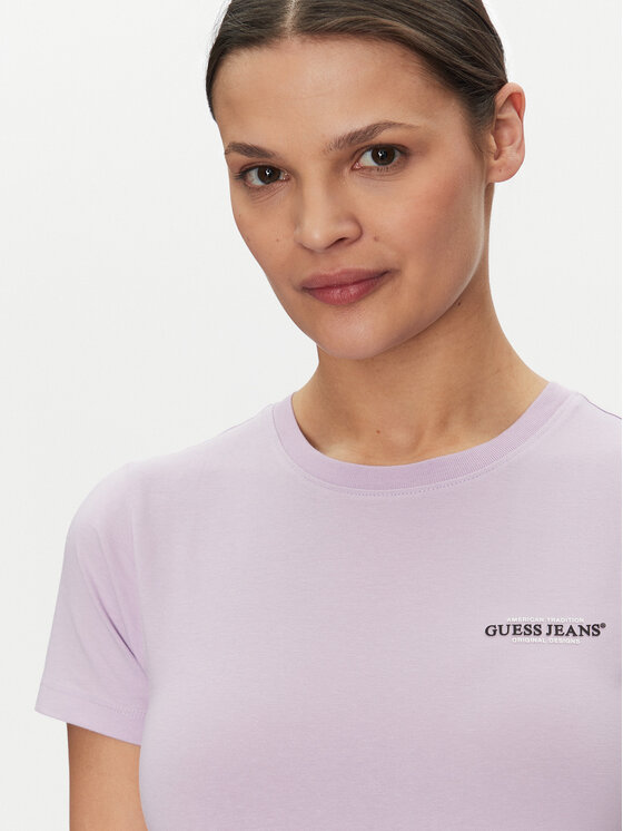 Guess Jeans Guess Jeans T-shirt W4YI02 J1314 Ljubičasta Slim Fit