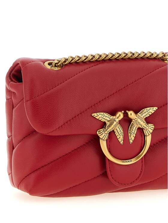 PINKO PINKO Torebka Multicolor Lamb Leather Crossbody Czerwony