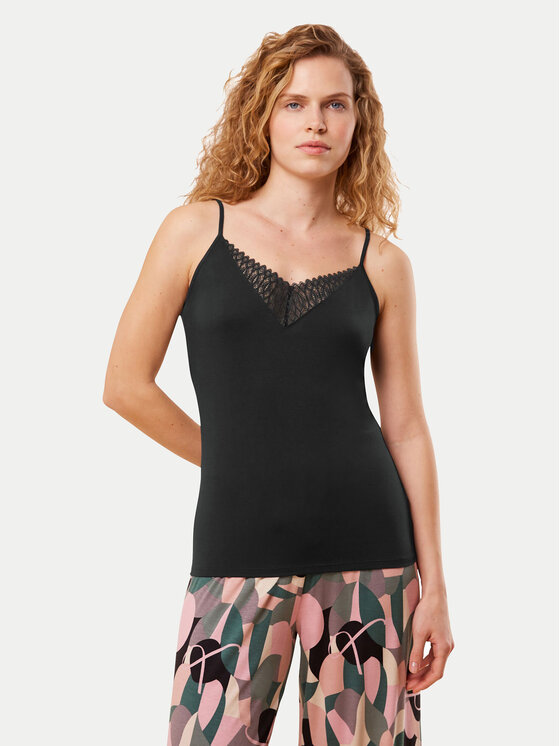 Triumph Pyžamový top Aura Spotlight 10221405 Čierna Regular Fit