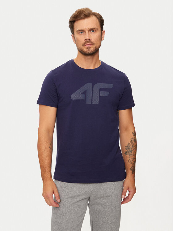 4F Tričko 4FWMM00TTSHM1844 Tmavomodrá Regular Fit