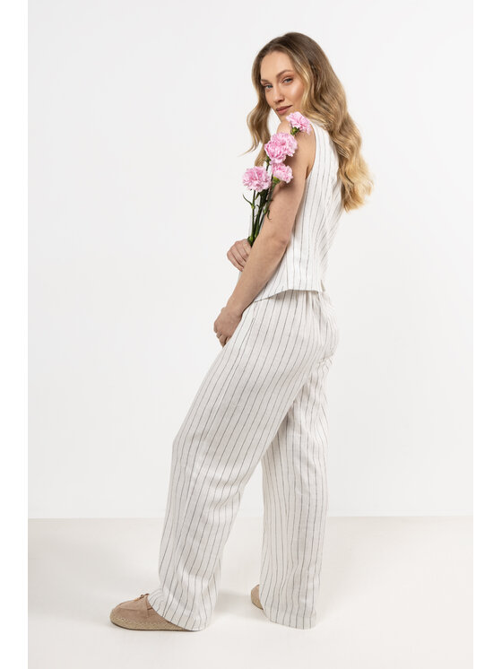 Awama Awama Spodnie damskie A725 Écru Basic Fit