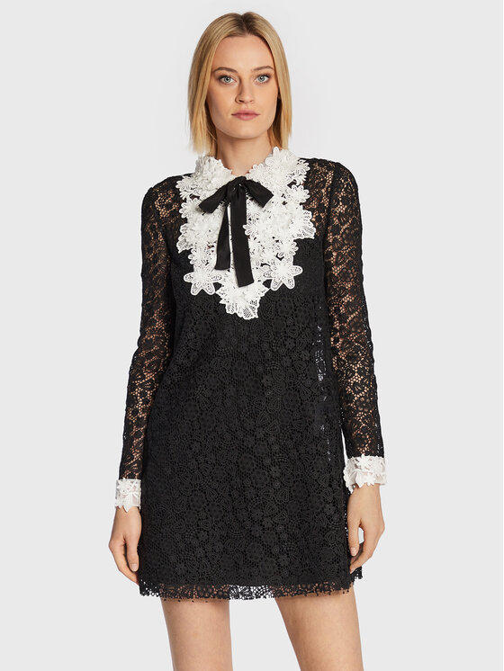 Red Valentino Red Valentino Koktélruha 1R3VA22H6LD Fekete Regular Fit