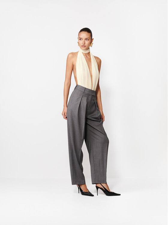 La Mania La Mania Společenské kalhoty DIDION Šedá Basic Fit