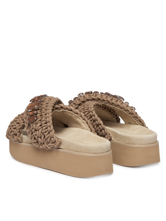 Inuikii Inuikii Papucs Woven Stones Platform 1004.005.0043 Bézs
