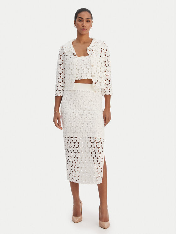 Fracomina Fracomina Kardigāns FR26ST8018K488R6 Écru Regular Fit