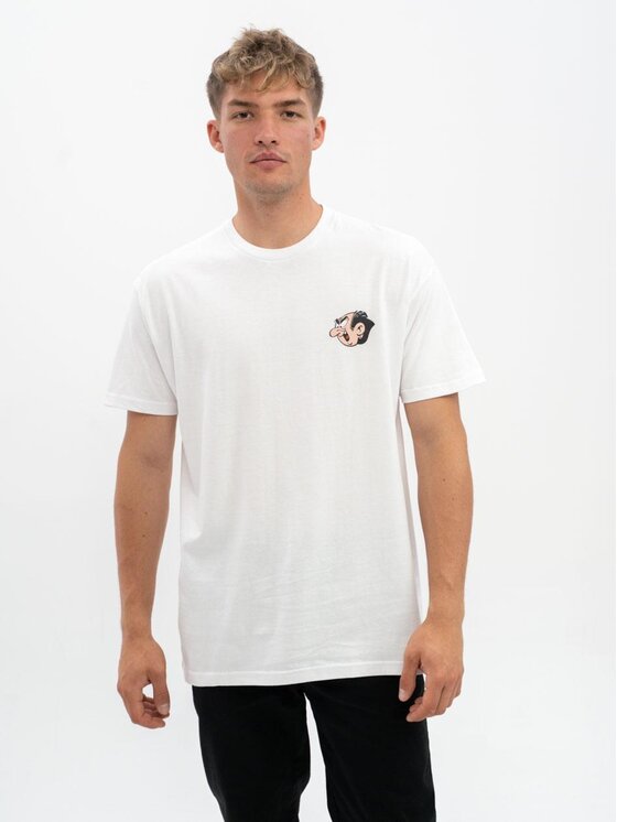 Smerfy Smerfy T-Shirt Koszulka Z Krótkim Rękawem Męska Biała Smerfy Mini Gargamel L Biały Regular Fit