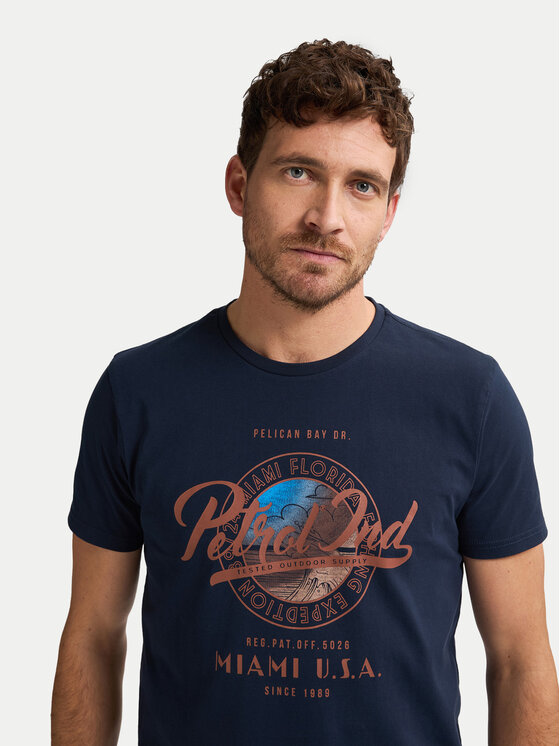 Petrol Industries Petrol Industries T-Shirt M-1050-TSR602 Tmavomodrá Regular Fit