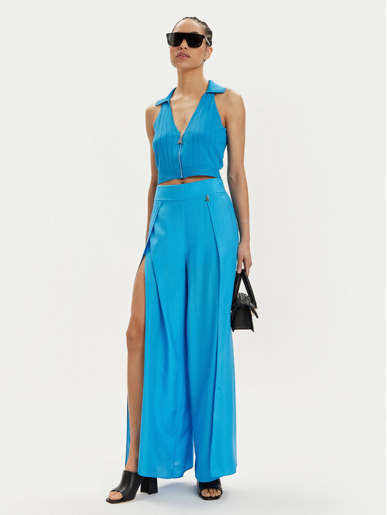 Patrizia Pepe Patrizia Pepe Palazzo hlače 2P1595/A057-CA04 Plava Relaxed Fit