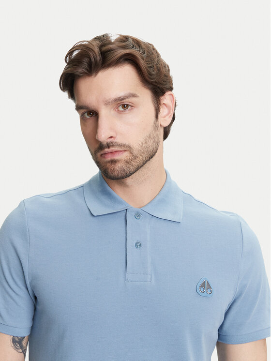 Moose Knuckles Moose Knuckles Тениска с яка и копчета Everett M34MT712 Син Slim Fit