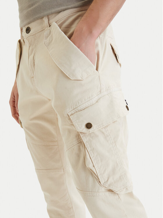 Alpha Industries Alpha Industries Kalhoty z materiálu Combat 126215 Écru Slim Fit