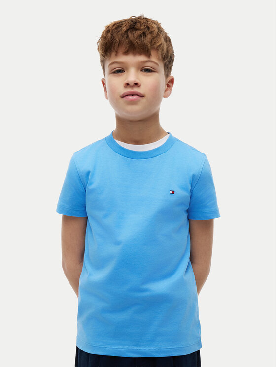 Tommy Hilfiger Tricou Essential KB0KB06879 D Albastru deschis Regular Fit