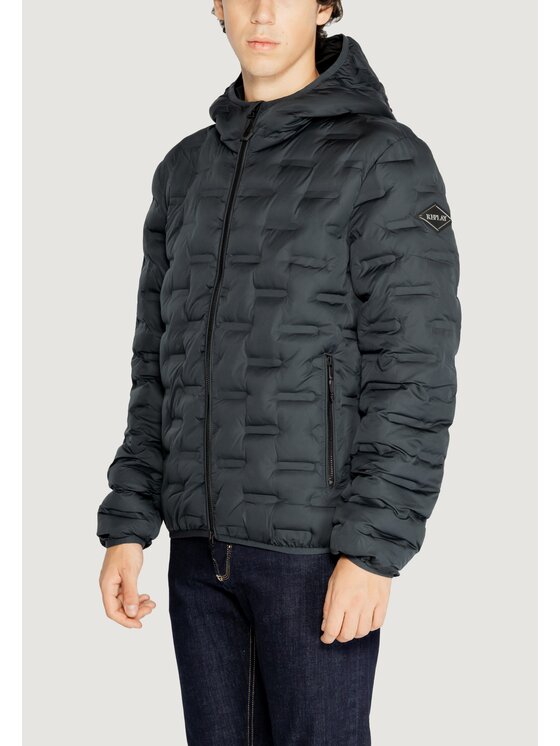REPLAY Replay Płaszcz RECYCLED FINE POLY Niebieski Regular Fit